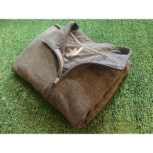 Johnnie-O Men's Perforance 1/4 Zip Sweater Grey Size Medium